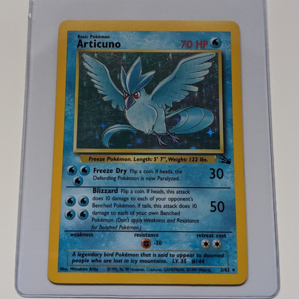 Articuno Holo 2/62 Fossil Set Unlimited Rare Pokemon Card WOTC